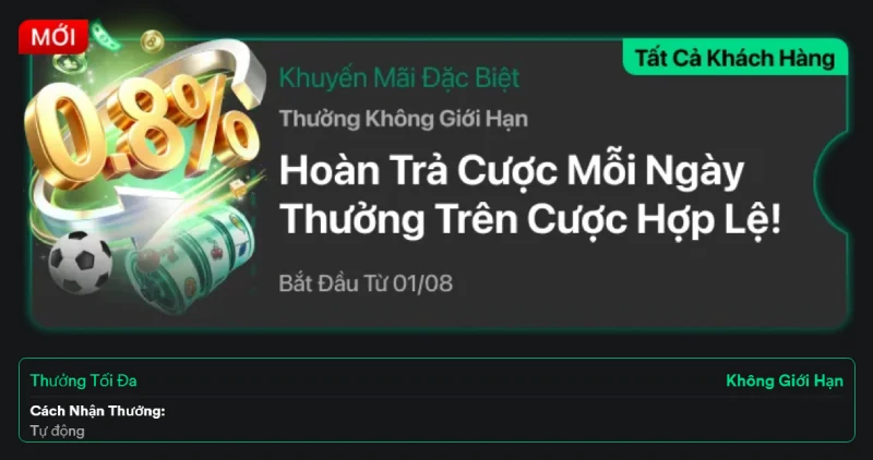 V9BET hoàn trả cược mỗi ngày theo phần trăm tổng cược hợp lệ