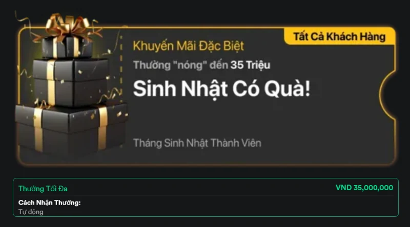 V9BET thưởng nóng sinh nhật bạn lên đến 35 triệu